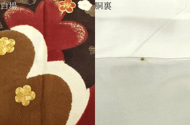 平和屋着物●豪華振袖 駒刺繍 舞梅文 金彩 正絹 逸品 CABB0391gh