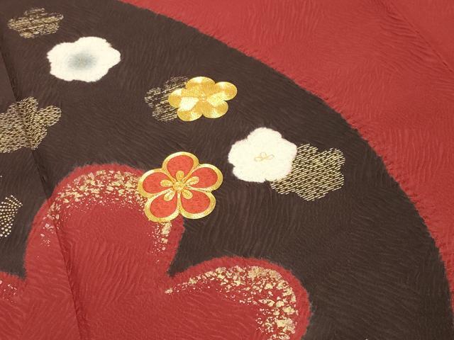 平和屋着物●豪華振袖 駒刺繍 舞梅文 金彩 正絹 逸品 CABB0391gh