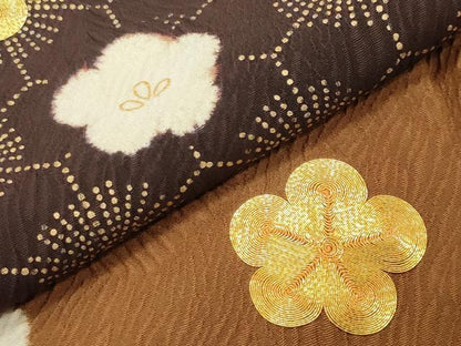 平和屋着物●豪華振袖 駒刺繍 舞梅文 金彩 正絹 逸品 CABB0391gh