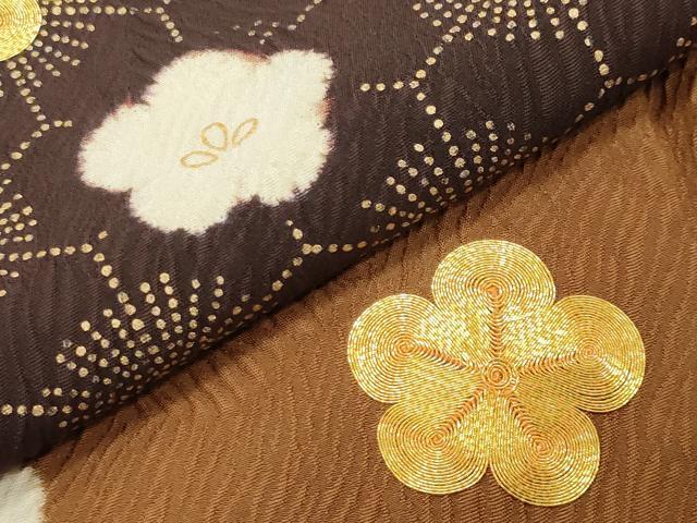 平和屋着物●豪華振袖 駒刺繍 舞梅文 金彩 正絹 逸品 CABB0391gh