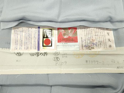 平和屋着物●加賀友禅作家 岡本幸治 訪問着 四季の花 反端付き 仮絵羽 正絹 逸品 未使用 CABB0396gh