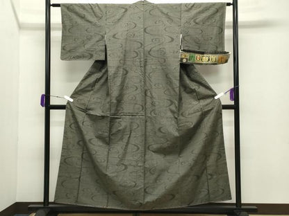 平和屋着物●本場真綿勝結城紬　100亀甲　唐草文　証紙付き　正絹　逸品　未使用　CABB0398gh