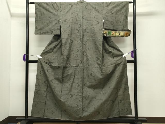 平和屋着物●本場真綿勝結城紬　100亀甲　唐草文　証紙付き　正絹　逸品　未使用　CABB0398gh