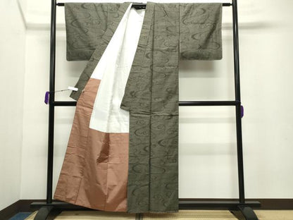 平和屋着物●本場真綿勝結城紬　100亀甲　唐草文　証紙付き　正絹　逸品　未使用　CABB0398gh