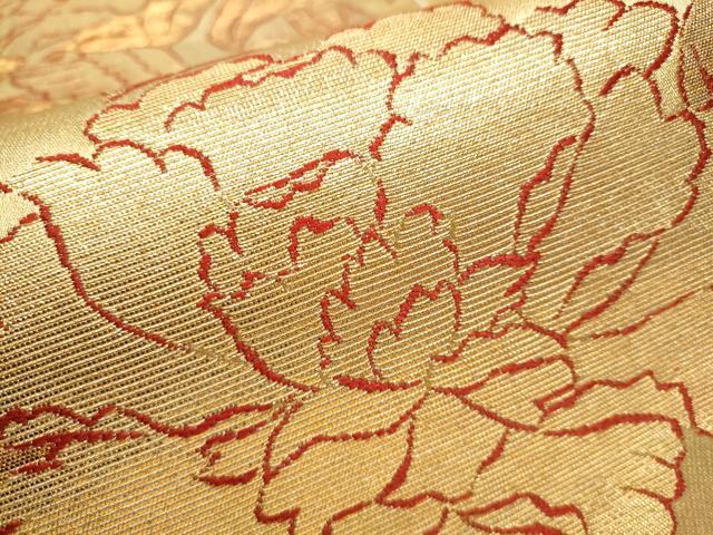 平和屋着物●龍村美術織物　龍村製　六通柄袋帯　花鳥苑錦　金糸　正絹　逸品　CABB0401hy