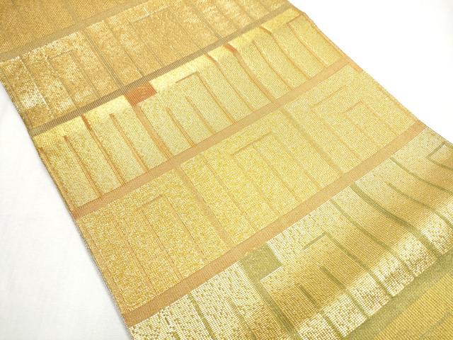 平和屋着物●両面　全通柄袋帯　東照宮　鳳凰草花色紙文　純金　正絹　逸品　CABB0403hy