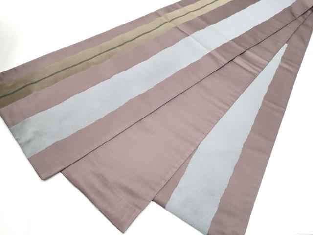 平和屋着物●六通柄袋帯　間道　正絹　逸品　CABB0409hy