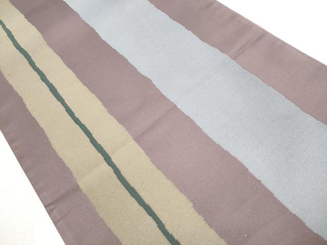 平和屋着物●六通柄袋帯　間道　正絹　逸品　CABB0409hy