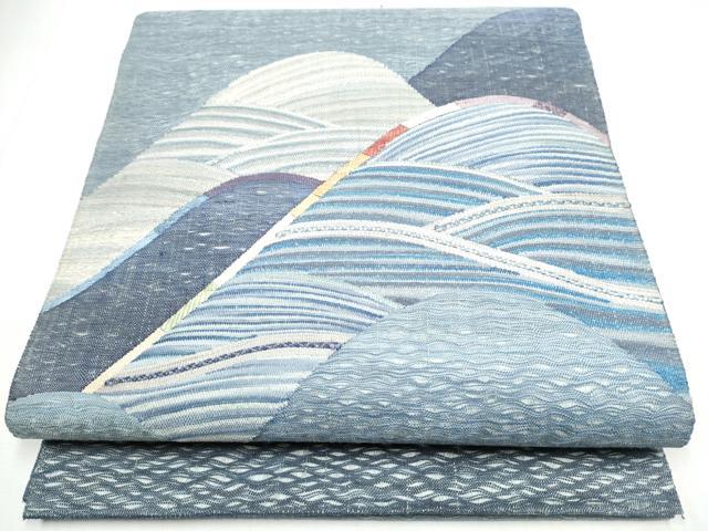 平和屋着物▽スリーシーズン 春夏秋 太鼓柄袋帯 すくい織 遠山文 正絹 逸品 CABB0420hy