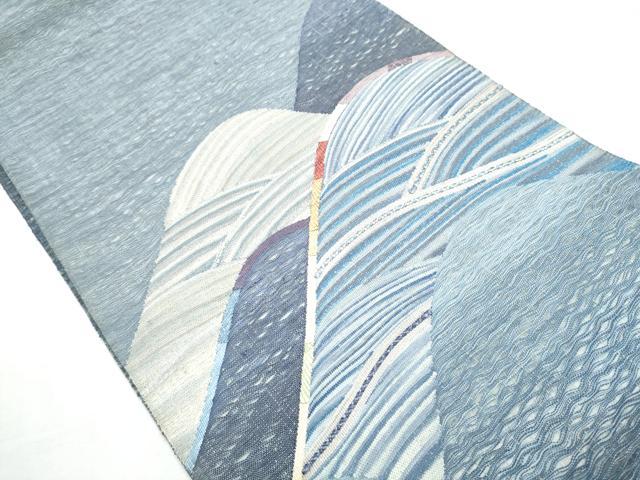 平和屋着物▽スリーシーズン 春夏秋 太鼓柄袋帯 すくい織 遠山文 正絹 逸品 CABB0420hy