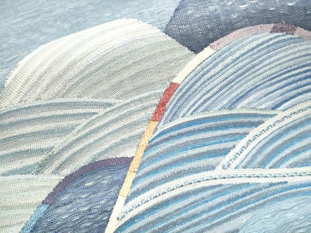 平和屋着物▽スリーシーズン 春夏秋 太鼓柄袋帯 すくい織 遠山文 正絹 逸品 CABB0420hy
