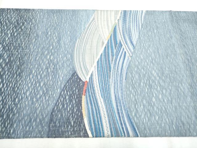 平和屋着物▽スリーシーズン 春夏秋 太鼓柄袋帯 すくい織 遠山文 正絹 逸品 CABB0420hy
