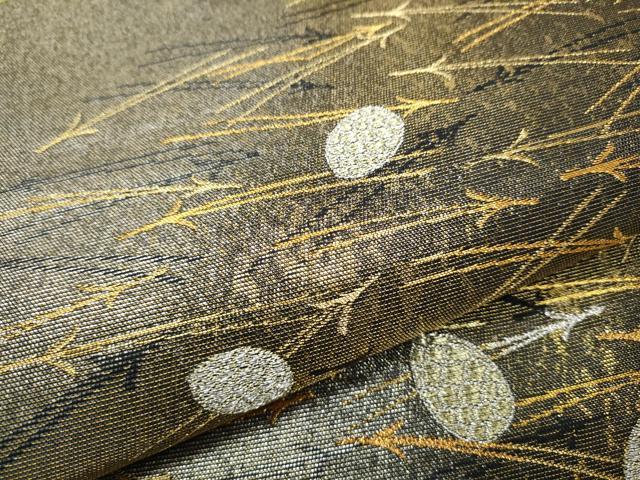 平和屋着物●六通柄袋帯　こぼれ松葉文　金銀糸　引箔　正絹　逸品　CABB0434hy 平和屋着物○六通柄袋帯 こぼれ松葉文 金銀糸 引箔 正絹 逸品