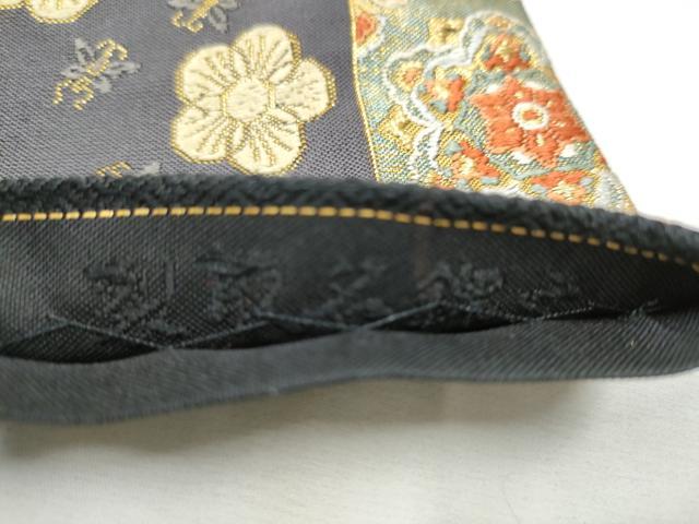 平和屋着物●六通柄袋帯　唐織　裂取名錦文　金糸　正絹　逸品　CABB0435hy