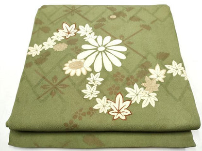 平和屋着物●アンティーク 大正ロマン 丸帯 駒刺繍 舞花文 引き抜き帯 正絹 逸品 CABB0467hy