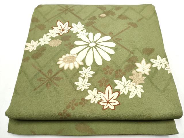 平和屋着物●アンティーク 大正ロマン 丸帯 駒刺繍 舞花文 引き抜き帯 正絹 逸品 CABB0467hy