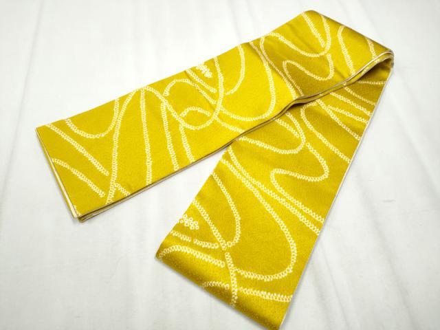 平和屋着物●両面　半幅帯　絞り　流水文　正絹　逸品　CABB0469hy