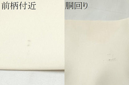 平和屋着物●塩瀬 九寸名古屋帯 手描き 舞花文 金彩 正絹 逸品 CABB0491hy