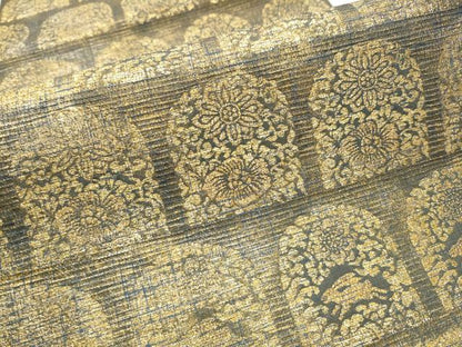 平和屋着物●六通柄袋帯　花兎　金糸　正絹　逸品　CABB0531hy