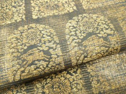平和屋着物●六通柄袋帯　花兎　金糸　正絹　逸品　CABB0531hy