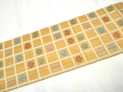 平和屋着物●九寸名古屋帯　唐織　吉野間道　正絹　逸品　CABB0548hy