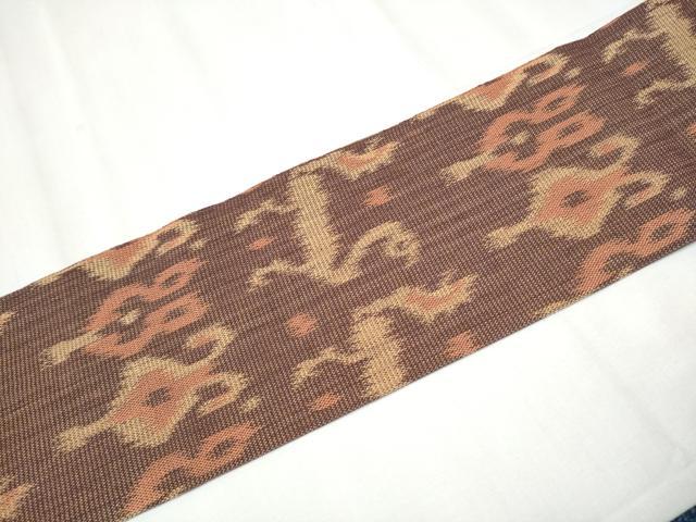 平和屋着物●爪掻き本綴れ　八寸名古屋帯　動物吉祥文　太子間道　正絹　逸品　CABB0553hy