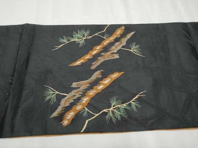 平和屋着物●アンティーク　大正ロマン　両面　太鼓柄　京袋帯　総手刺繍　鷹　枝松葉文　正絹　逸品　CABB0589hy
