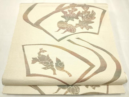 平和屋着物●本場筑前博多織 八寸名古屋帯 成物 正絹 逸品 CABB0594hy