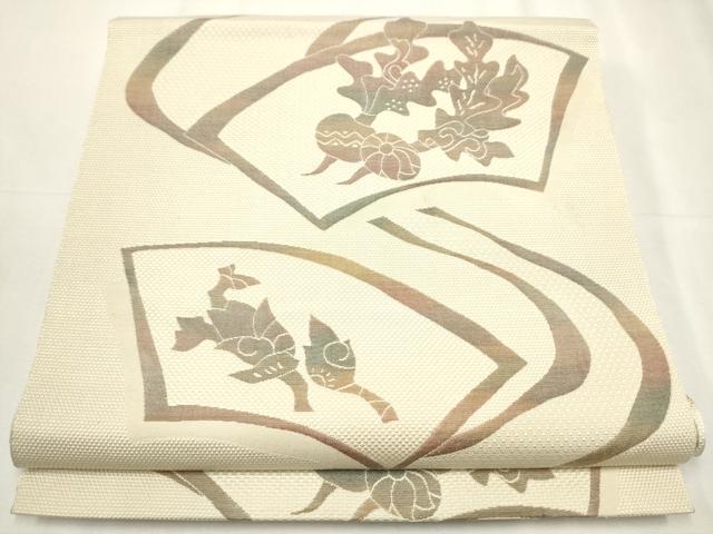 平和屋着物●本場筑前博多織 八寸名古屋帯 成物 正絹 逸品 CABB0594hy