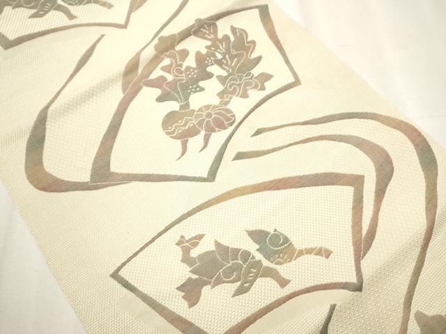 平和屋着物●本場筑前博多織 八寸名古屋帯 成物 正絹 逸品 CABB0594hy