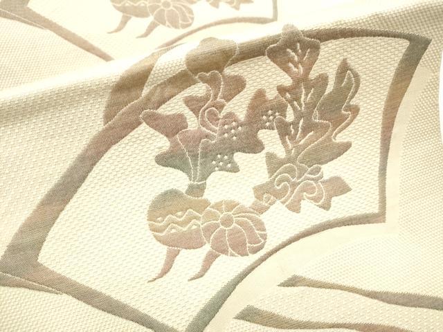 平和屋着物●本場筑前博多織 八寸名古屋帯 成物 正絹 逸品 CABB0594hy