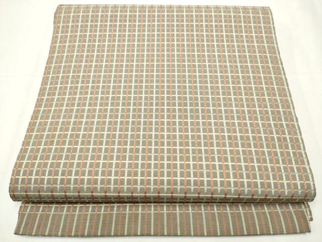 平和屋着物●本場筑前博多織　八寸名古屋帯　一重帯　吉野間道　正絹　逸品　CABB0607hy