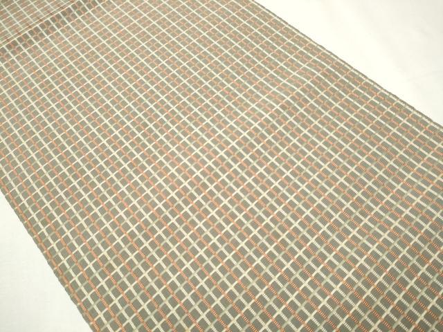 平和屋着物●本場筑前博多織　八寸名古屋帯　一重帯　吉野間道　正絹　逸品　CABB0607hy