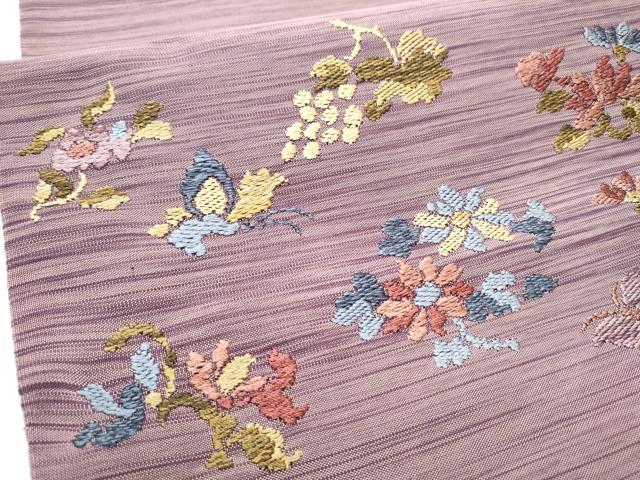 平和屋着物○八寸名古屋帯 唐織 綴れ 花蝶文 正絹 逸品 CABB0610hy