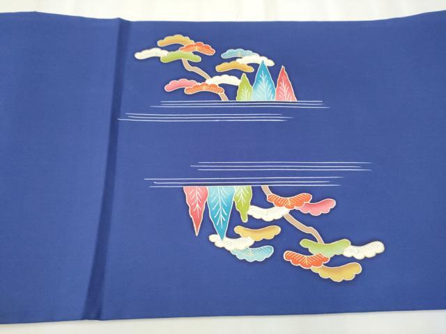 平和屋着物●塩瀬　九寸開き名古屋帯　風景草花文　金彩　正絹　逸品　CABB0611hy
