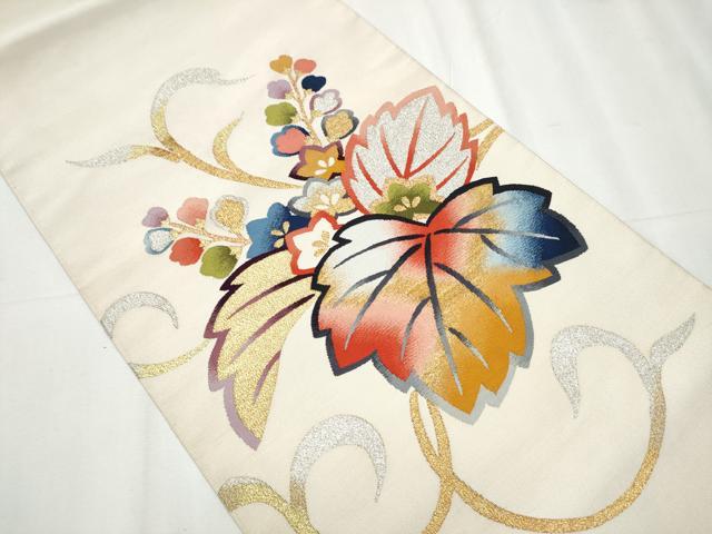 平和屋着物●爪掻き本綴れ　八寸名古屋帯　桐唐草文　金銀糸　正絹　逸品　CABB0630hy
