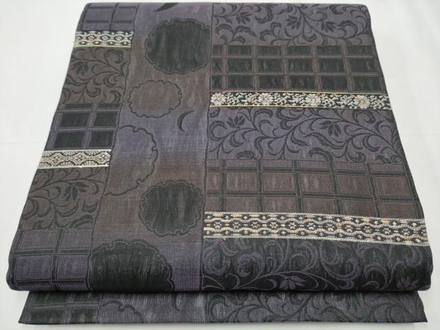 平和屋着物▽スリーシーズン 春夏秋 両面 全通柄袋帯 雪輪花