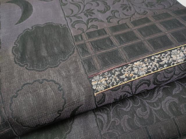 平和屋着物▽スリーシーズン 春夏秋 両面 全通柄袋帯 雪輪花