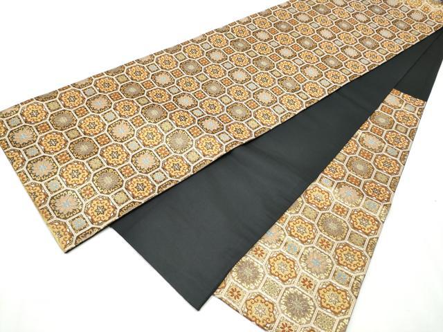平和屋着物●六通柄袋帯　唐織　蜀江花文　金糸　正絹　逸品　CABB0654hy