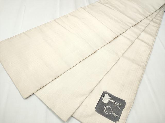 平和屋着物●太鼓柄袋帯 すくい織 成物 銀糸 正絹 逸品 CABB0659hy