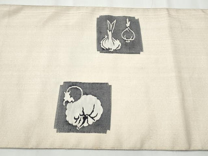 平和屋着物●太鼓柄袋帯 すくい織 成物 銀糸 正絹 逸品 CABB0659hy