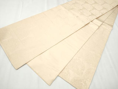 平和屋着物●六通柄　本袋帯　唐織　花鳥文　肌色　正絹　逸品　CABB0663hy