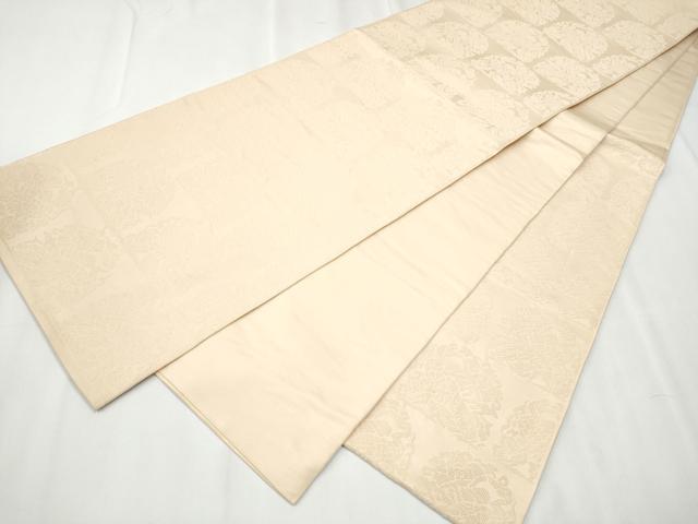 平和屋着物●六通柄　本袋帯　唐織　花鳥文　肌色　正絹　逸品　CABB0663hy