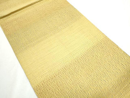 平和屋着物▽スリーシーズン 春夏秋 両面 全通柄袋帯 櫛織 霞文 金糸 正絹 逸品 CABB0702hy