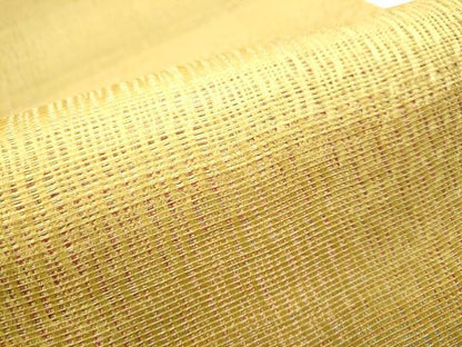 平和屋着物▽スリーシーズン 春夏秋 両面 全通柄袋帯 櫛織 霞文 金糸 正絹 逸品 CABB0702hy
