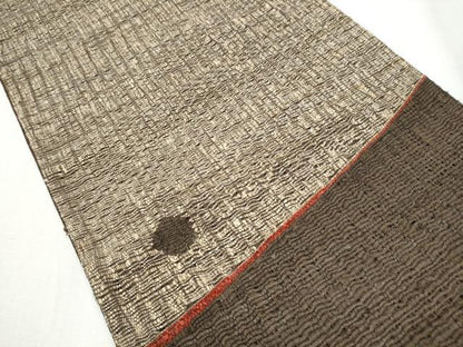 平和屋着物▽スリーシーズン 春夏秋 太鼓柄袋帯 紬地 霞文 正絹 逸品 CABB0725hy