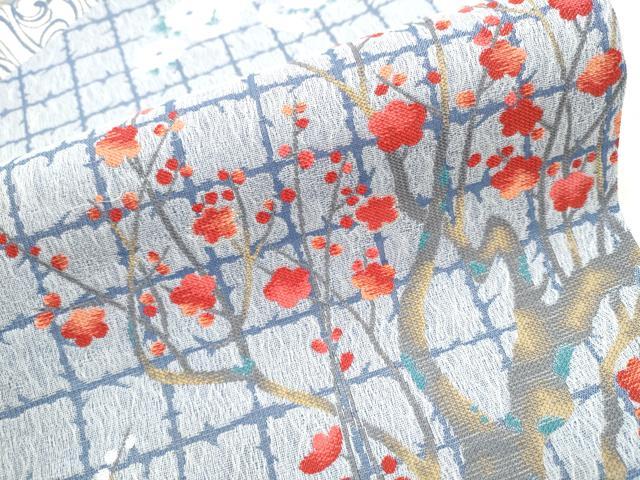 平和屋着物▽スリーシーズン 春夏秋 両方向 全通柄袋帯 流水枝