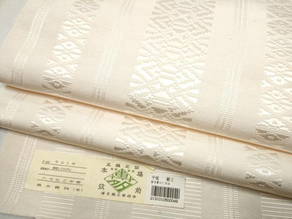 平和屋着物●博多織人 黒木織物 本場筑前博多帯 八寸名古屋帯 一重帯 献上 素色 証紙付き 正絹 逸品 CABB0776hy