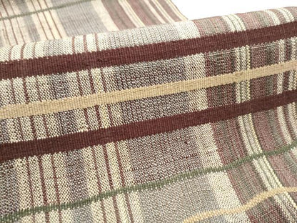 平和屋着物●八寸名古屋帯　紬地　格子柄　正絹　逸品　CABB0777hy