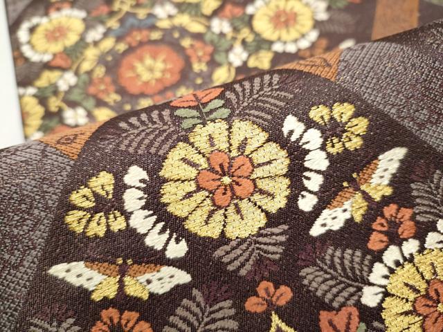 平和屋着物●西陣の名門　本家加納　六通柄袋帯　唐織　花唐草文　金糸　正絹　逸品　CABB0786hy 平和屋着物○西陣の名門 本家加納 六通柄袋帯 唐織 花唐草